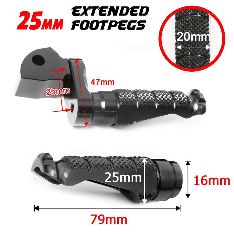 {Rear}  Fits Triumph Scrambler Bonneville EFI T100 25mm Adjustable R-FIGHT Foot Pegs - MC Motoparts