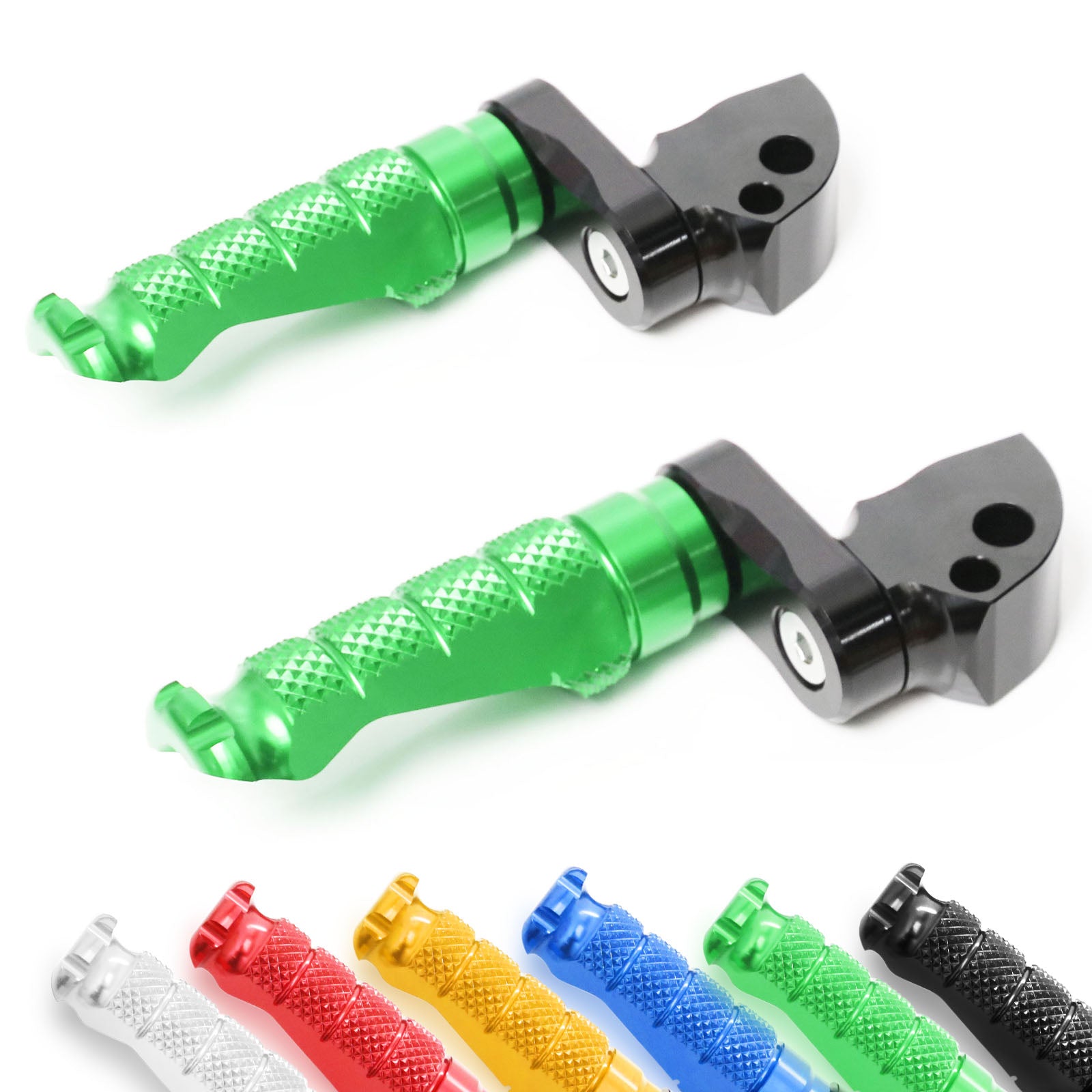 {Rear}  Fits Kawasaki ZH2 ZX-10R Z E-1 Ninja 7 25mm Extension R-FIGHT Foot Pegs - MC Motoparts