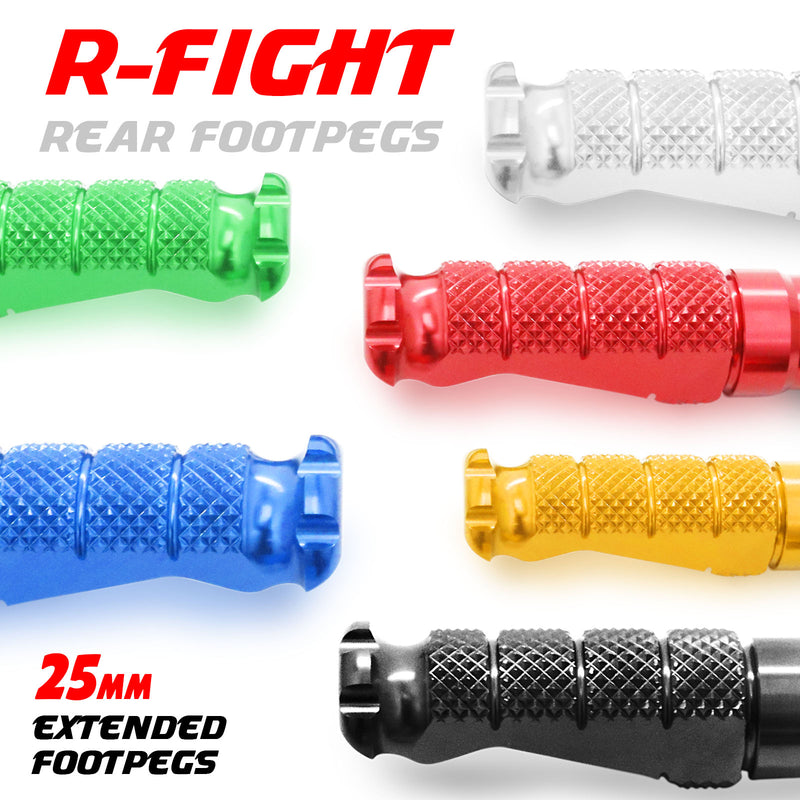{Rear}  Fits Kawasaki ZH2 ZX-10R Z E-1 Ninja 7 25mm Extension R-FIGHT Foot Pegs - MC Motoparts