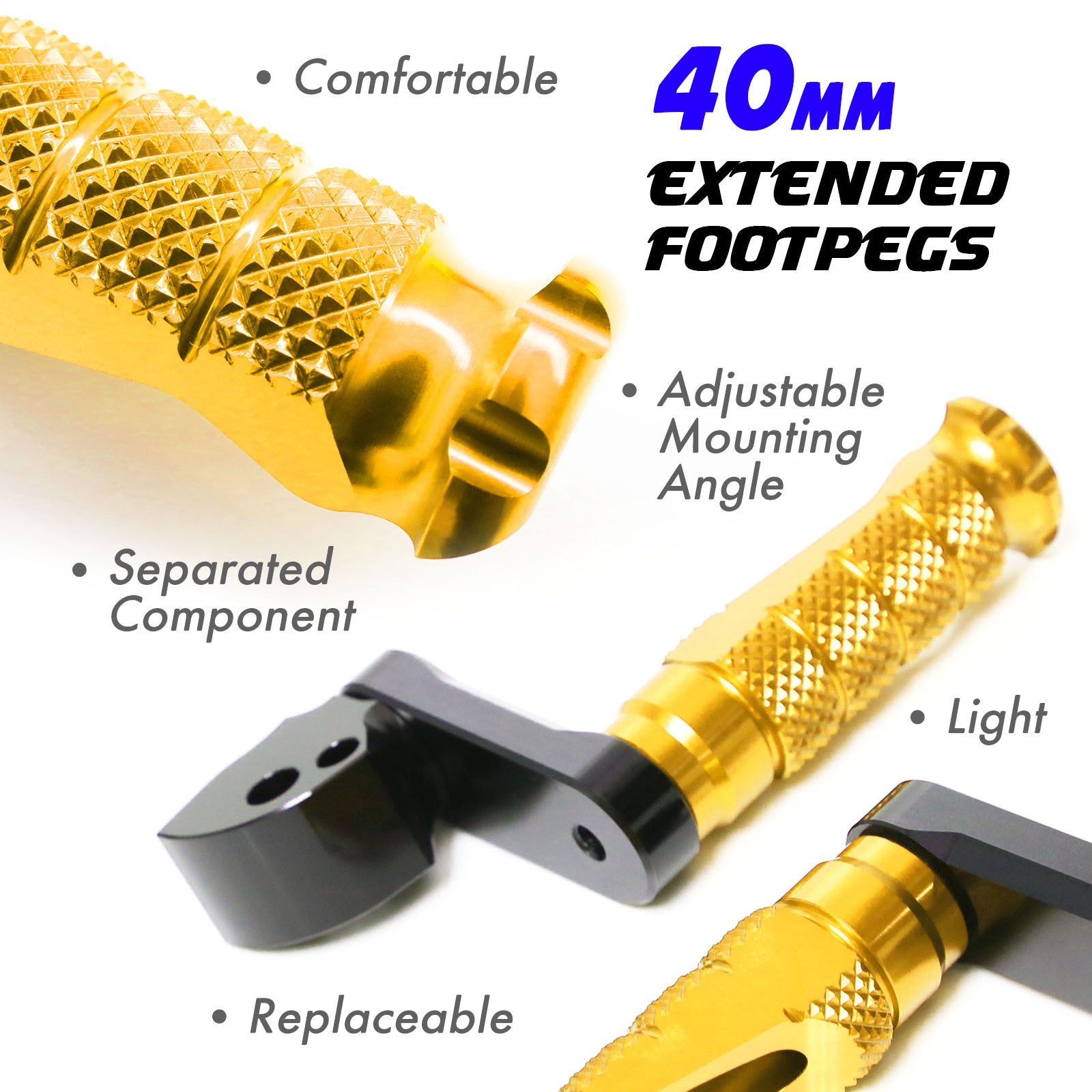 {Rear}  Fits Aprilia Tuono 660 RSV4 1100 RS660 40mm Lowering R-FIGHT Foot Pegs - MC Motoparts