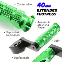 {Rear}  Fits Kawasaki Ninja ZX-4RR-ZX-25R Z7 40mm Adjustable Rear R-FIGHT Foot Pegs - MC Motoparts