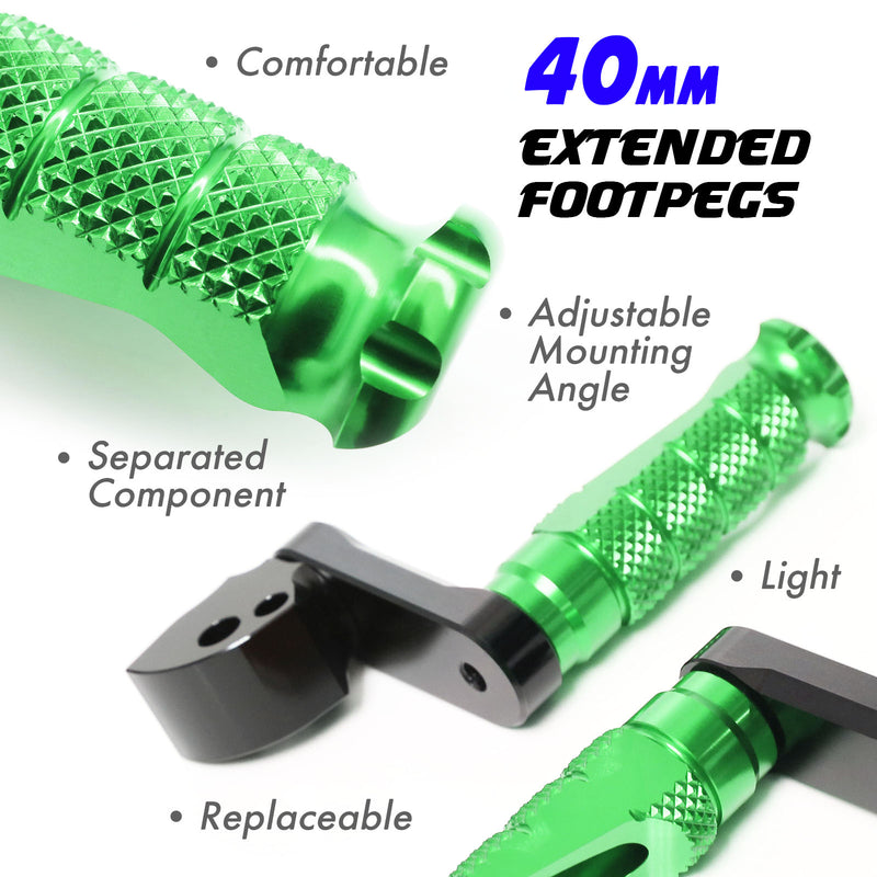 {Rear}  Fits Kawasaki Ninja ZX-4RR-ZX-25R Z7 40mm Adjustable Rear R-FIGHT Foot Pegs - MC Motoparts