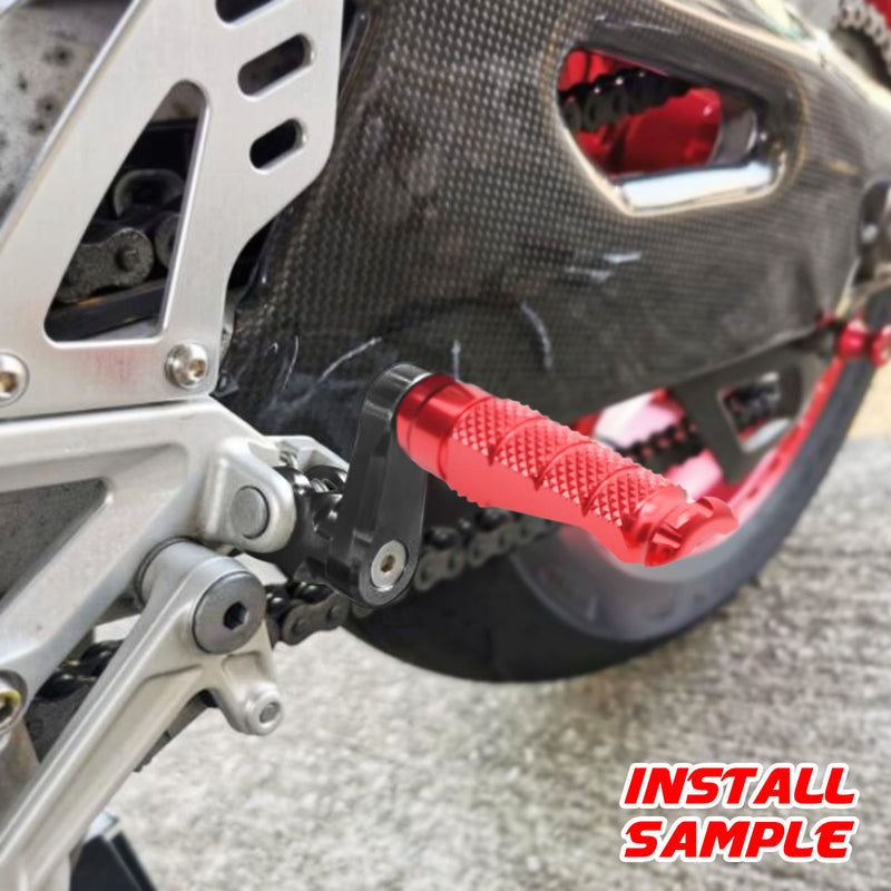 {Rear}  Fits Kawasaki Ninja ZX-4RR-ZX-25R Z7 40mm Adjustable Rear R-FIGHT Foot Pegs - MC Motoparts