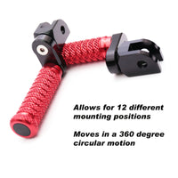 {Rear}  Fits Triumph Scrambler Bonneville EFI T100 25mm Adjustable POLE Foot Pegs - MC Motoparts