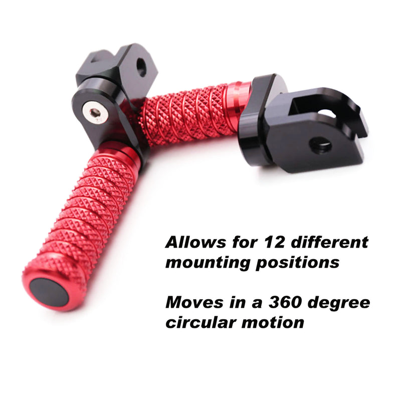 {Rear}  Fits Triumph Scrambler Bonneville EFI T100 25mm Adjustable POLE Foot Pegs - MC Motoparts