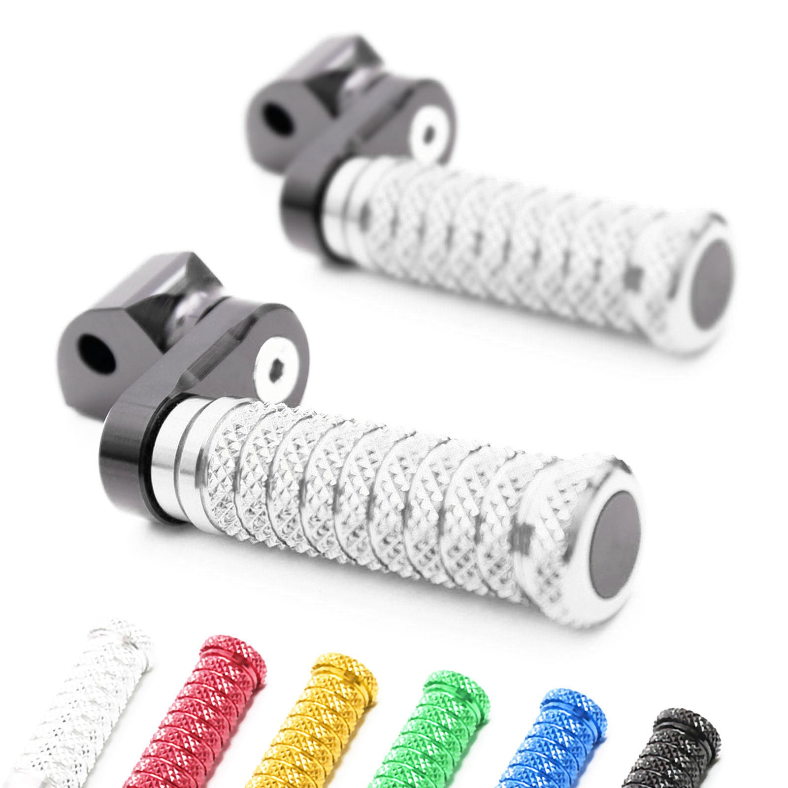 {Rear}  Fits Triumph Scrambler Bonneville EFI T100 25mm Adjustable POLE Foot Pegs - MC Motoparts