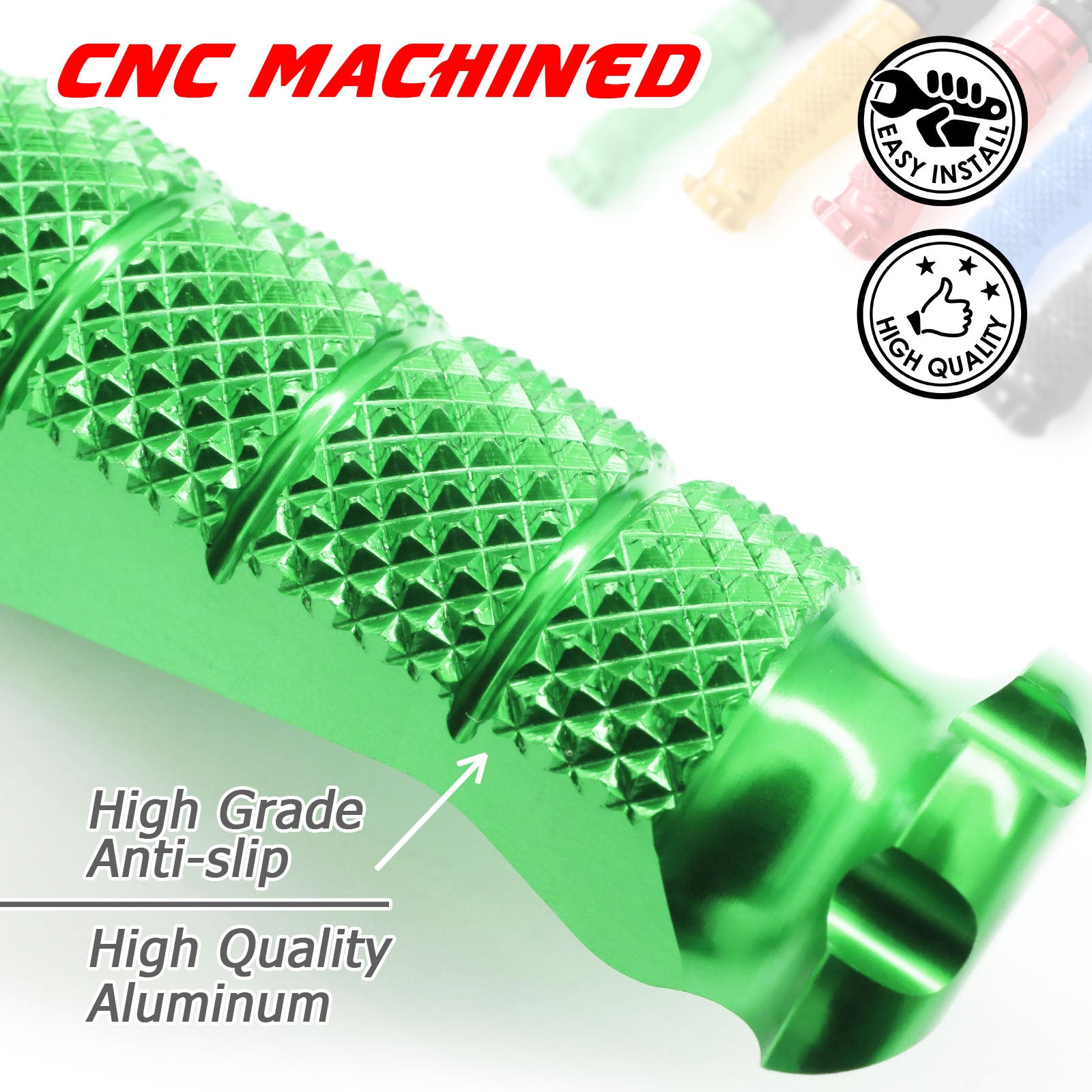 {Rear}  Fits Kawasaki ZH2 ZX-10R Z E-1 Ninja 7 R-FIGHT Foot Pegs - MC Motoparts