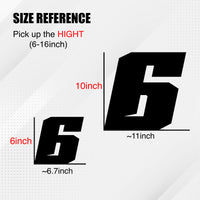 Set of three custom racing number stickers with T25 gradient colors for dirt bikes and motorcycles by MC Motoparts.