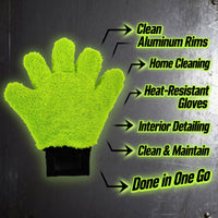 Ultrasoft 5-Finger Car Detailing Gloves (2pcs) – High Absorption & Heat Resistant - MC Motoparts