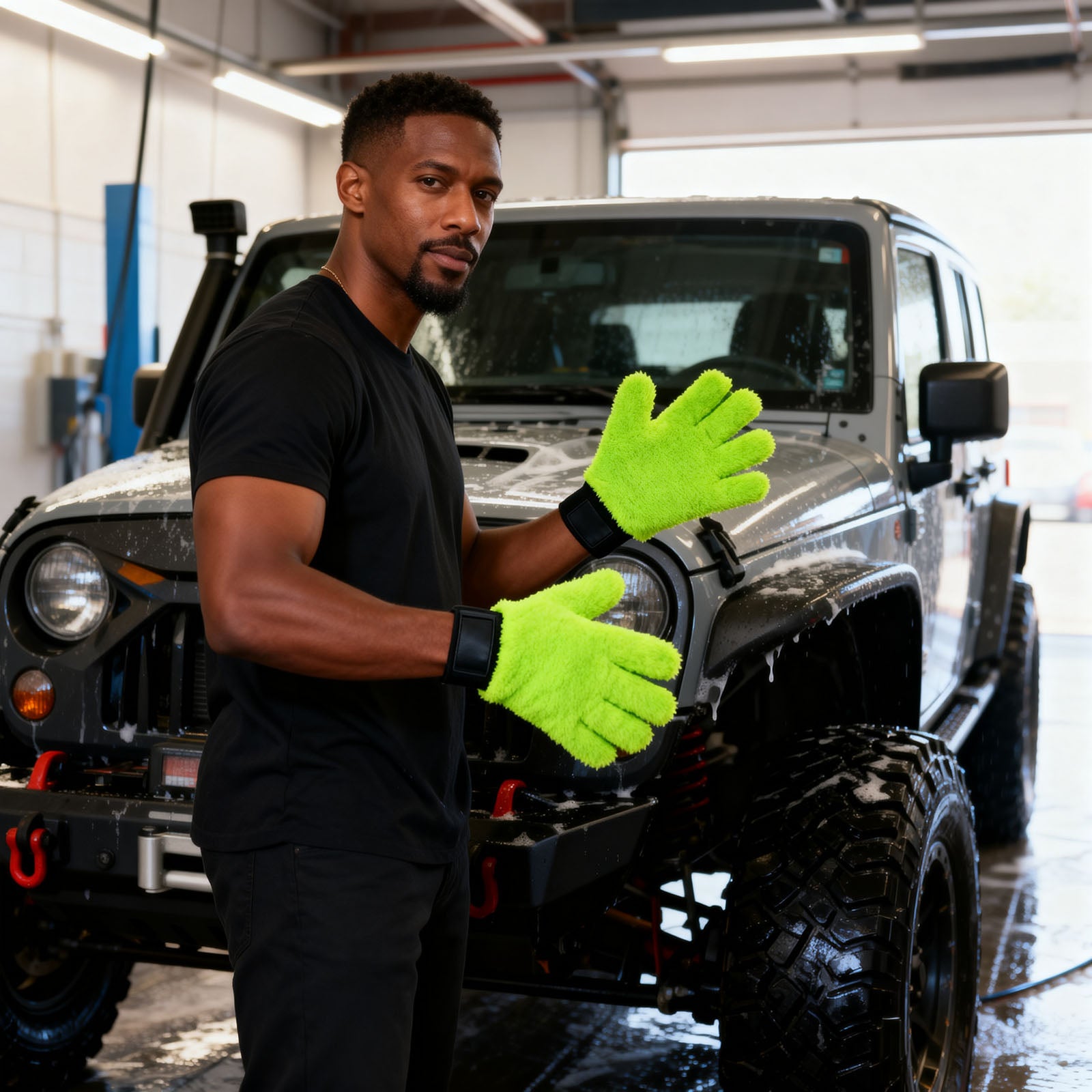 Ultrasoft 5-Finger Car Detailing Gloves (5pcs) – Professional High Absorption & Heat Resistant Set