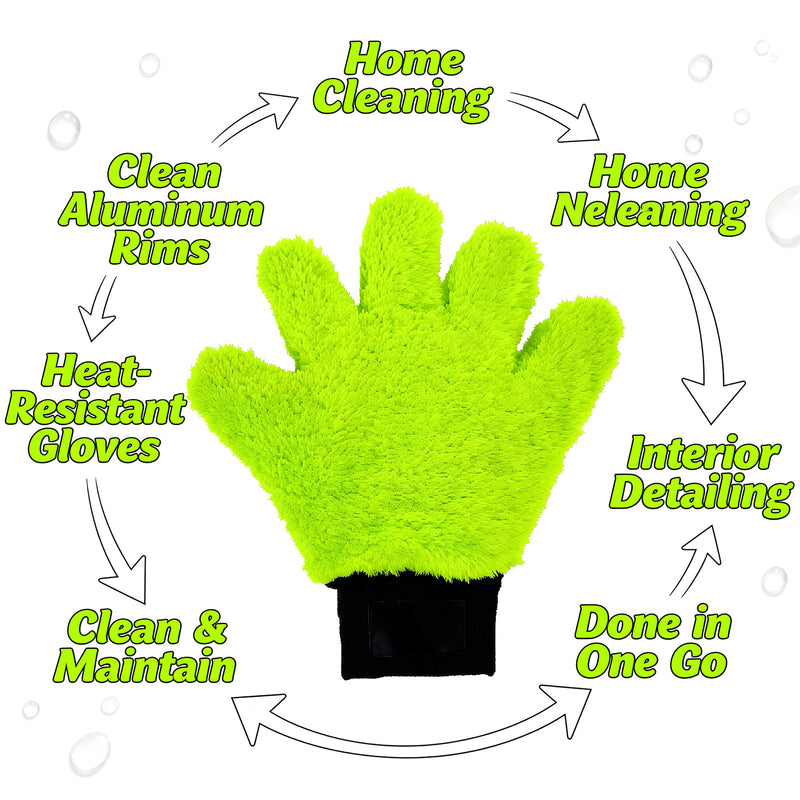 Ultrasoft 5-Finger Motorcycle Cleaning Gloves (2pcs) – Durable, Heat Resistant, Multi-Surface
