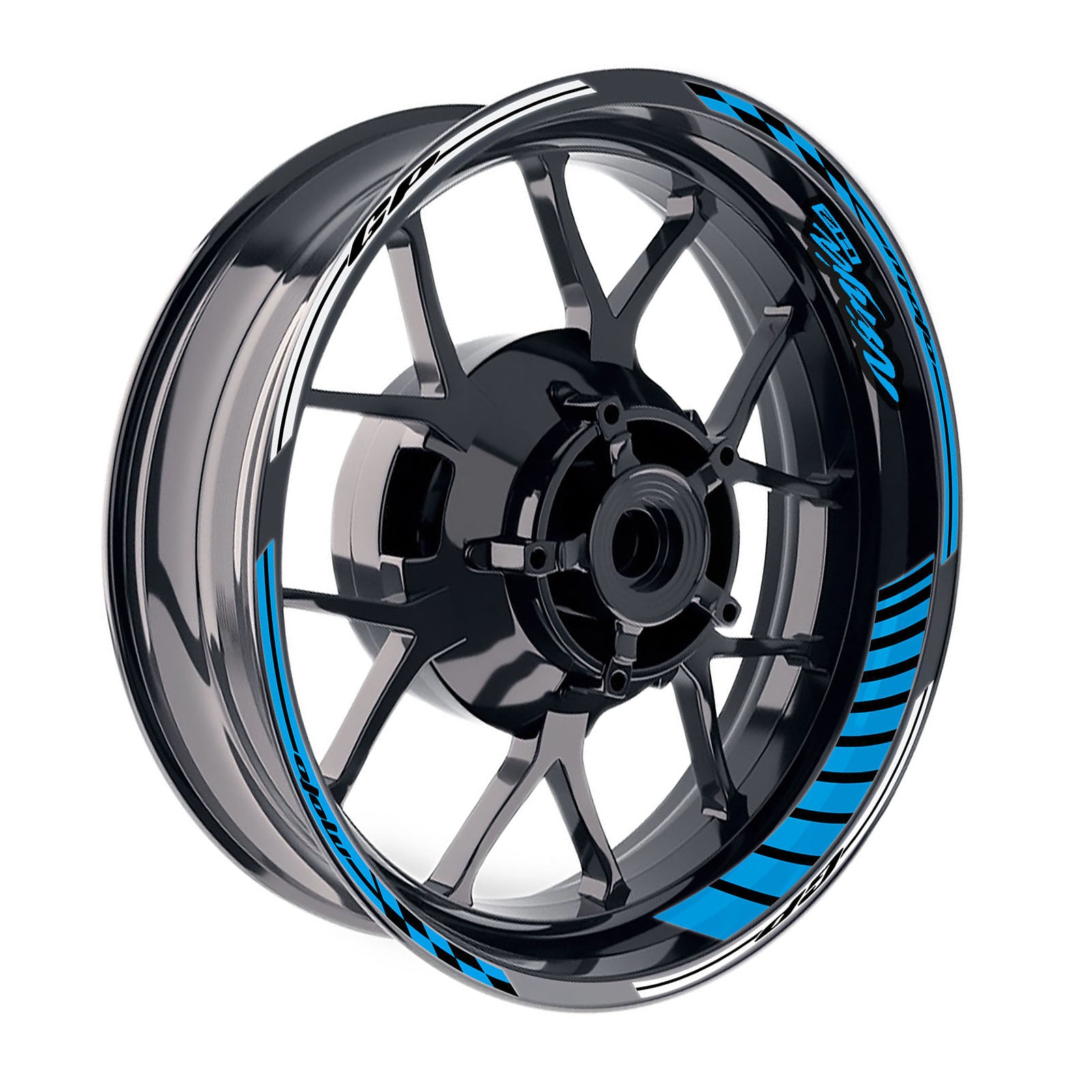 Fit Kawasaki Ninja H2 H2R Logo GP 17 inch Rim Wheel Stickers Racing Check