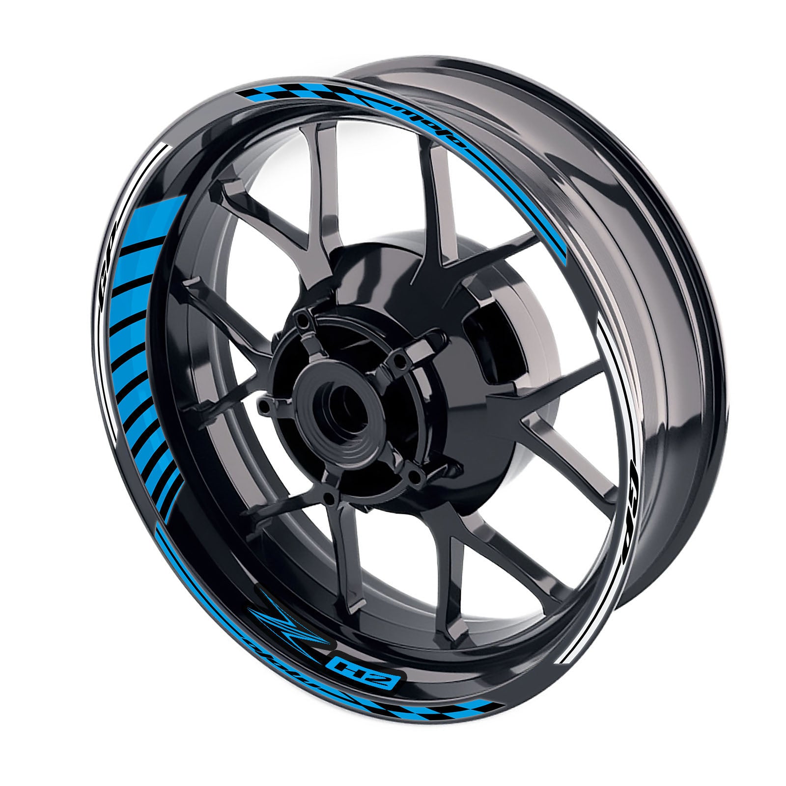 Fit Kawasaki Z H2 Logo Moto GP Stripe 17 inch Wheel Rim Sticker - MC Motoparts
