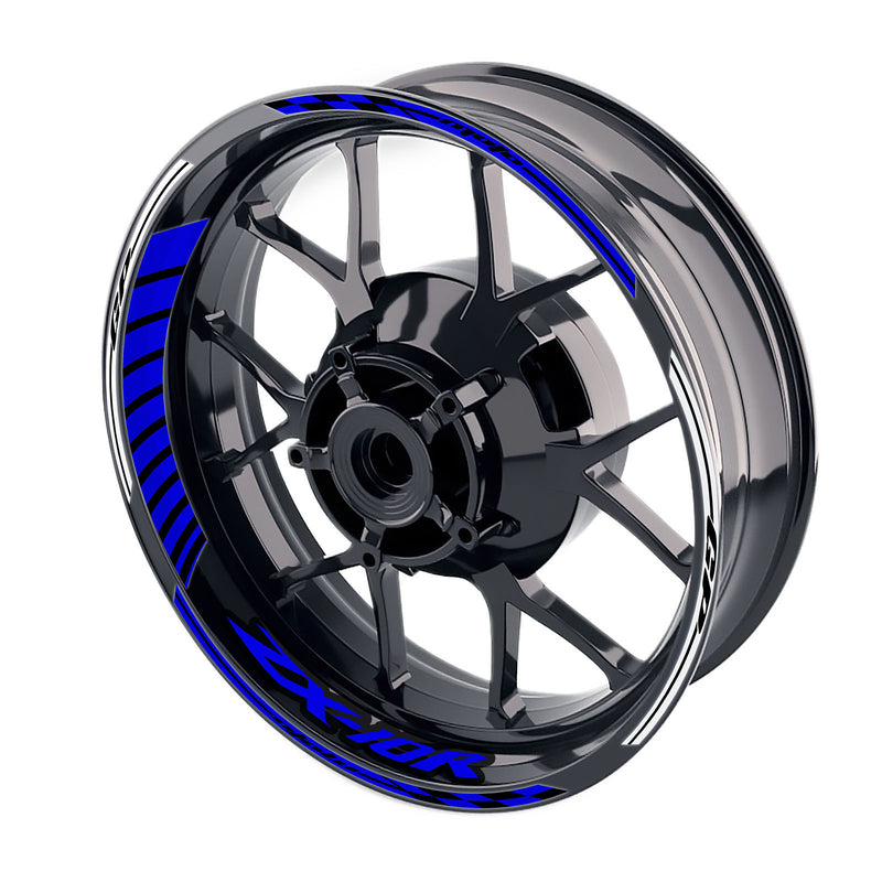 Fit Kawasaki ZX10R Ninja Logo Moto GP Stripe 17 inch Wheel Rim Sticker - MC Motoparts