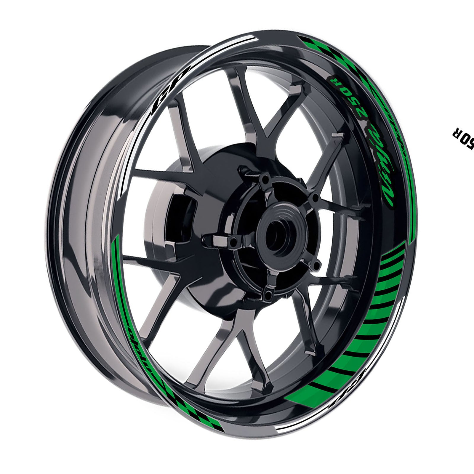 Fit Kawasaki Ninja 250R EX250 Logo GP 17 inch Rim Wheel Stickers Racing Check