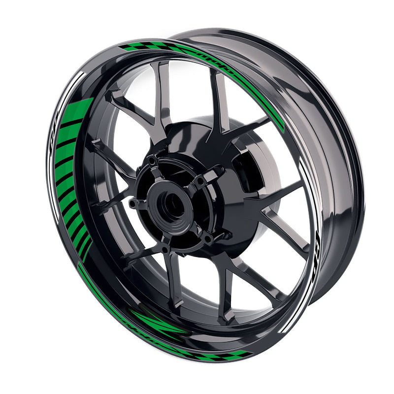 Fit Kawasaki Z750 Z800 Logo Moto GP Stripe 17 inch Wheel Rim Sticker - MC Motoparts