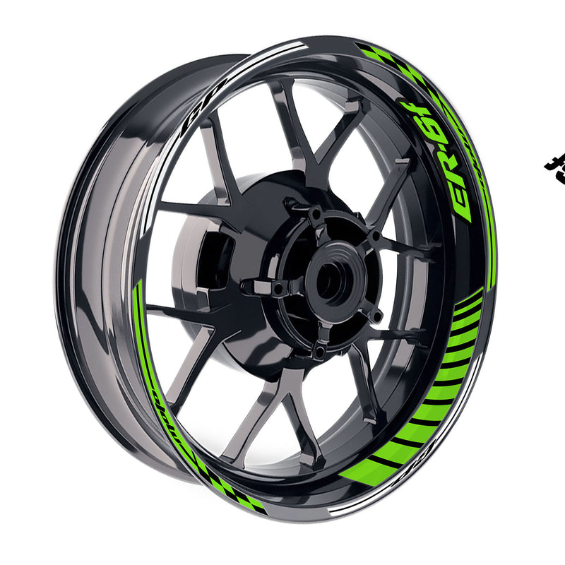Fit Kawasaki ER-6F Logo GP 17 inch Rim Wheel Stickers Racing Check