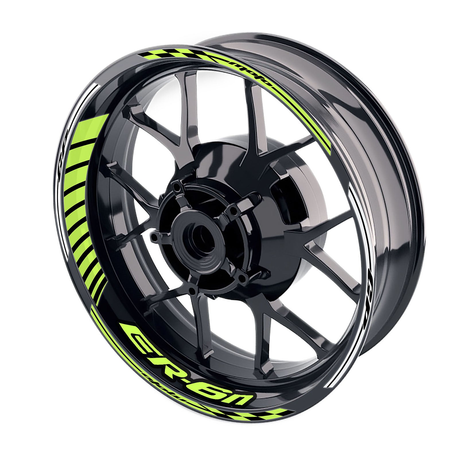 Fit Kawasaki ER-6N Logo Moto GP Stripe 17 inch Wheel Rim Sticker - MC Motoparts