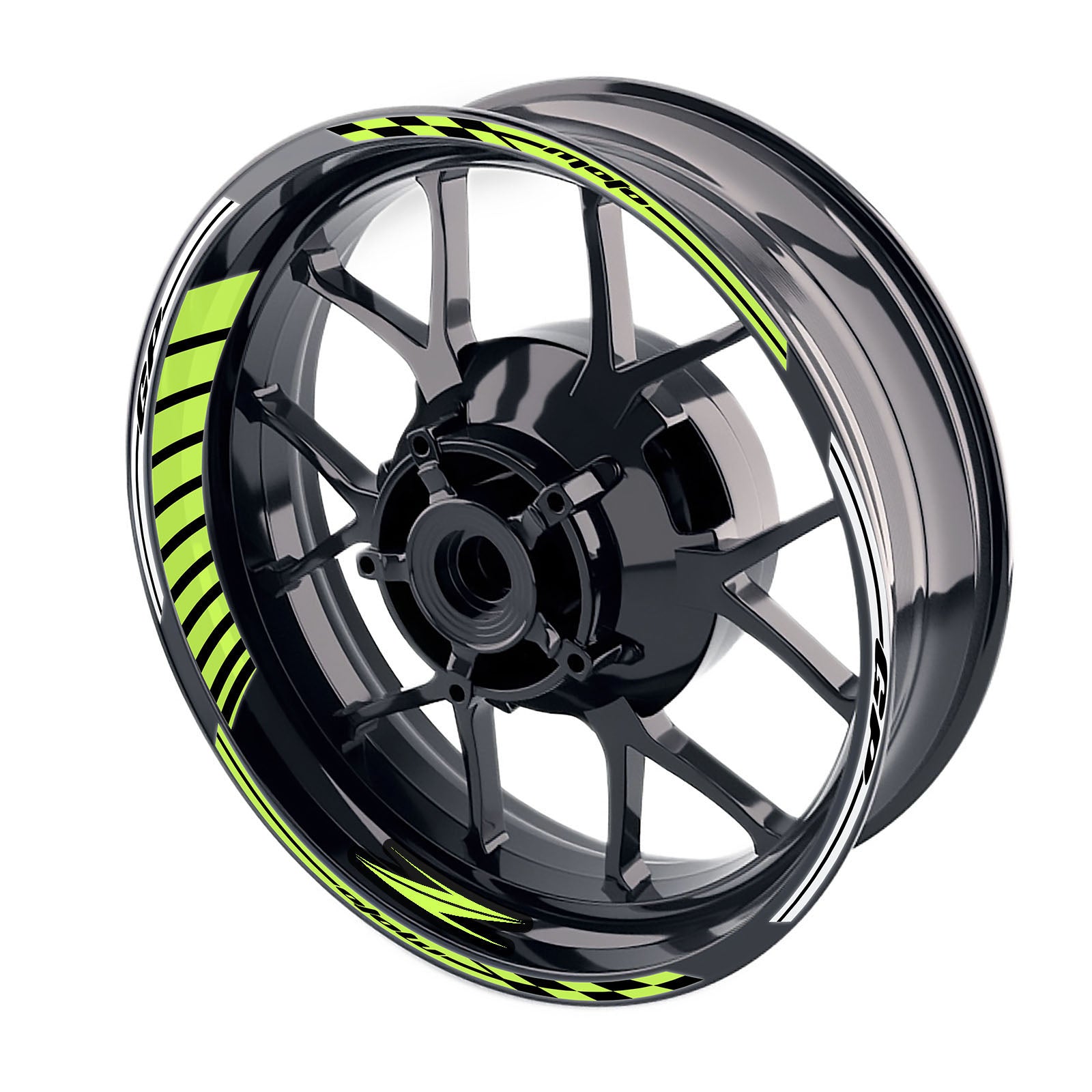 Fit Kawasaki Z750 Z800 Logo Moto GP Stripe 17 inch Wheel Rim Sticker - MC Motoparts