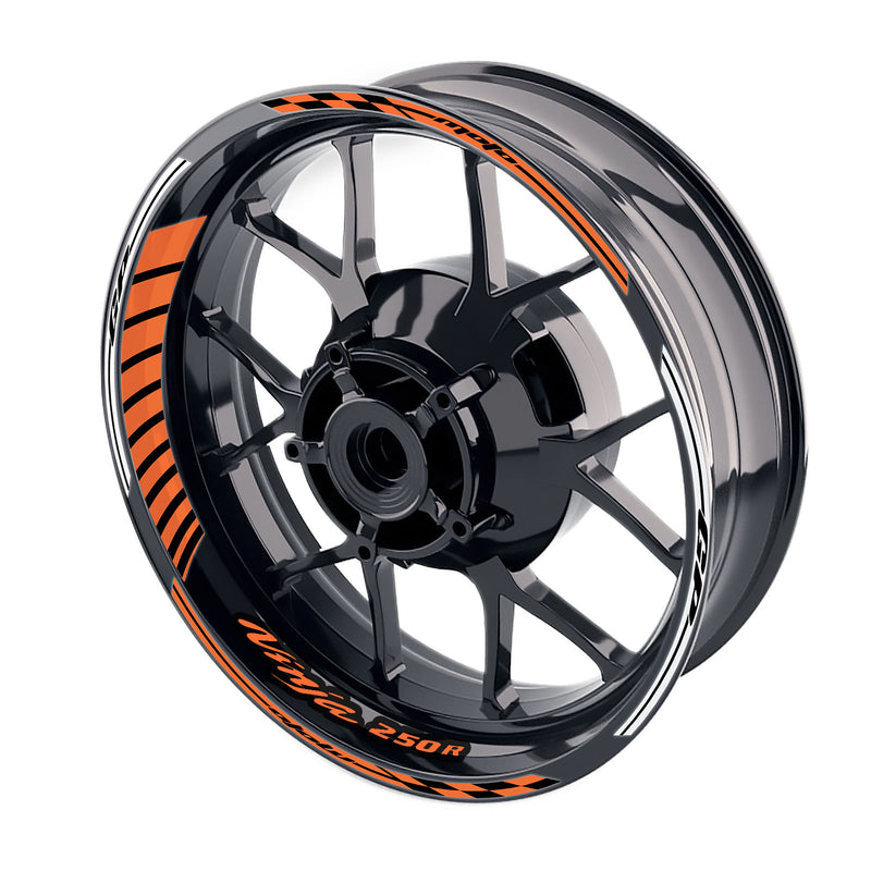 Fit Kawasaki Ninja 250R EX250 Logo Moto GP Stripe 17 inch Wheel Rim Sticker - MC Motoparts