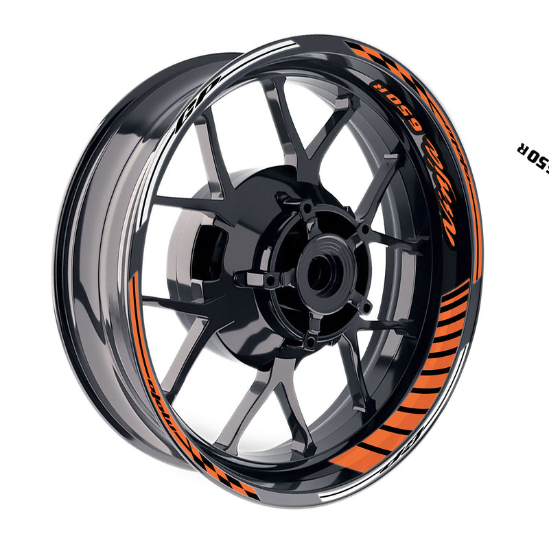 Fit Kawasaki Ninja 650R Logo GP 17 inch Rim Wheel Stickers Racing Check