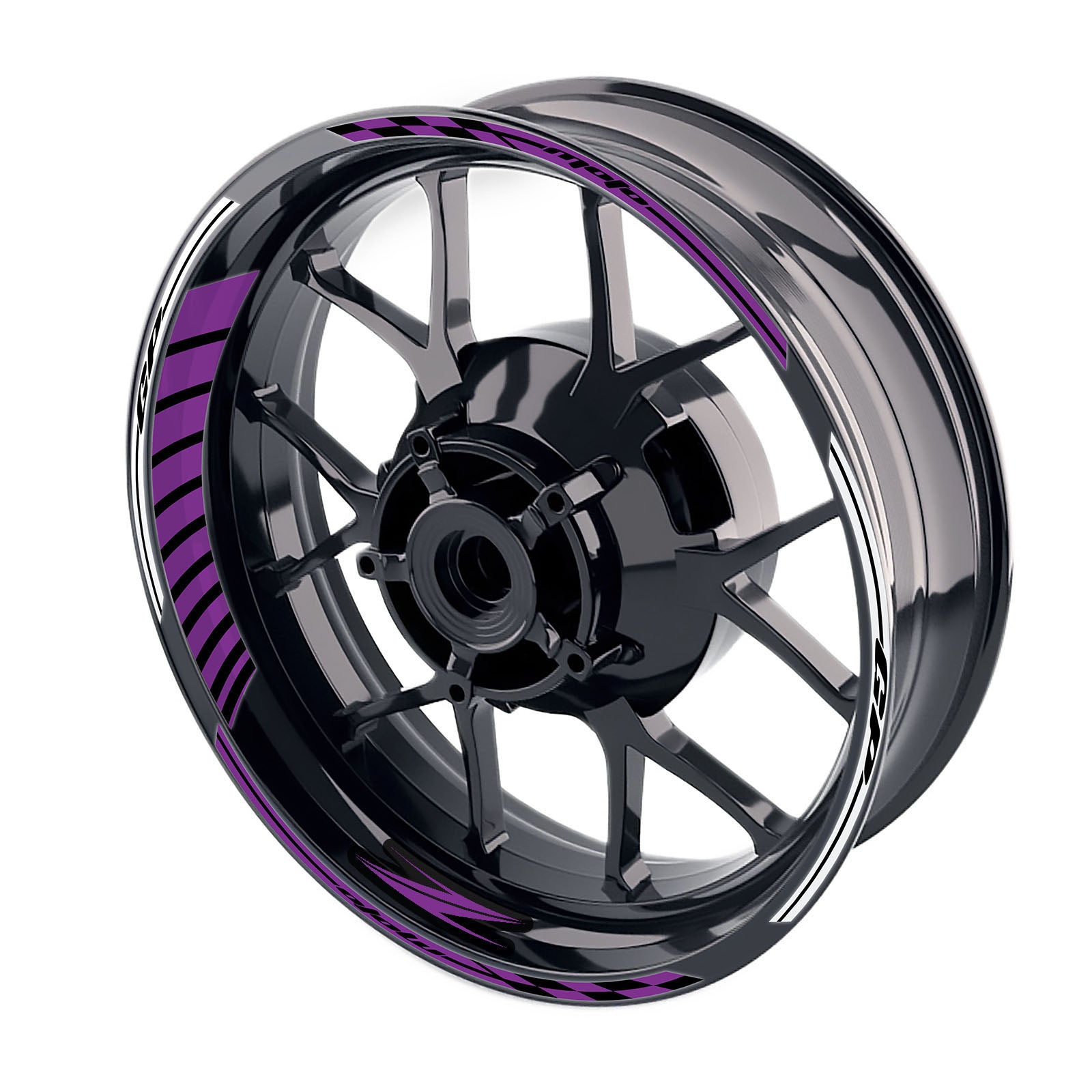 Fit Kawasaki Z750 Z800 Logo Moto GP Stripe 17 inch Wheel Rim Sticker - MC Motoparts