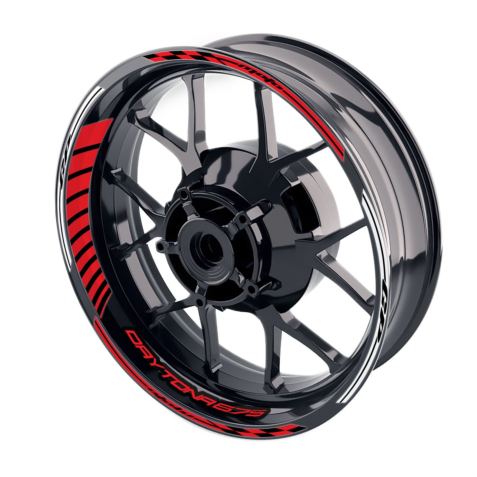 Fit Triumph Daytona 675 R Logo Moto GP Stripe 17 inch Wheel Rim Sticker - MC Motoparts