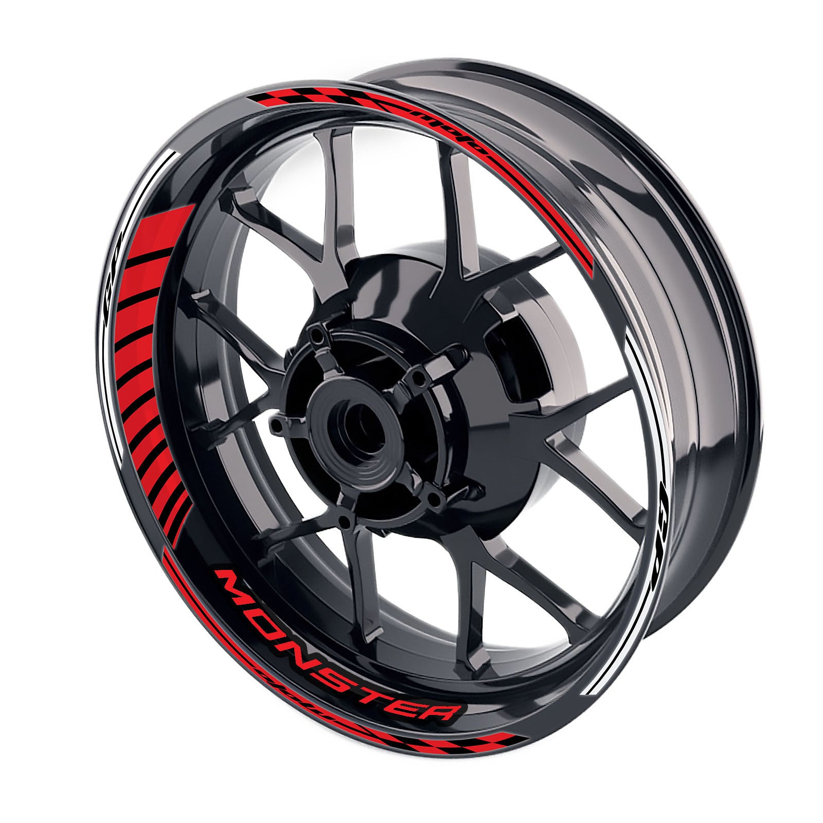 Fit Ducati Monster 821 797 696 Logo Moto GP Stripe 17 inch Wheel Rim Sticker - MC Motoparts