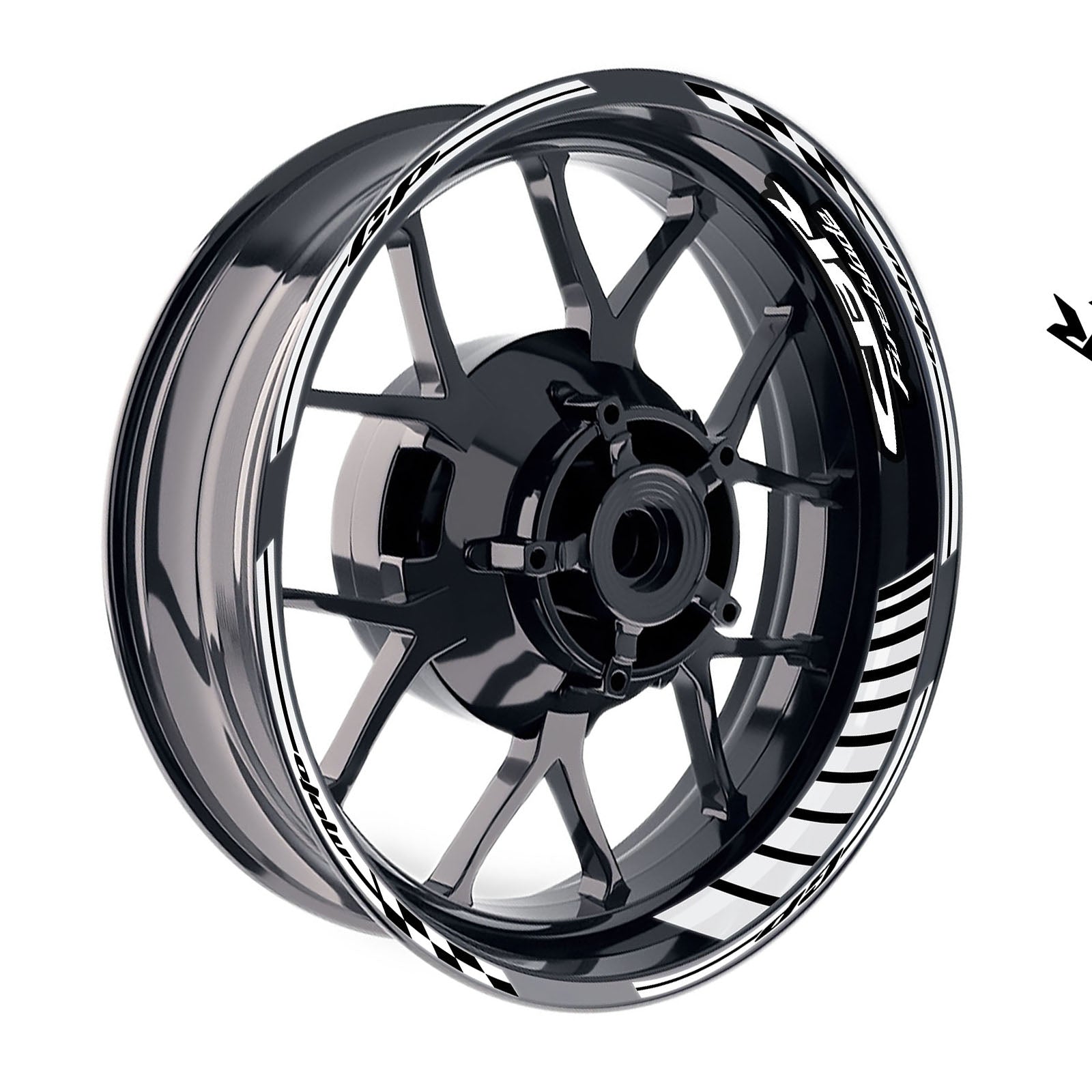 Fit Honda CBR1000RR Logo GP 17 inch Rim Wheel Stickers Racing Check