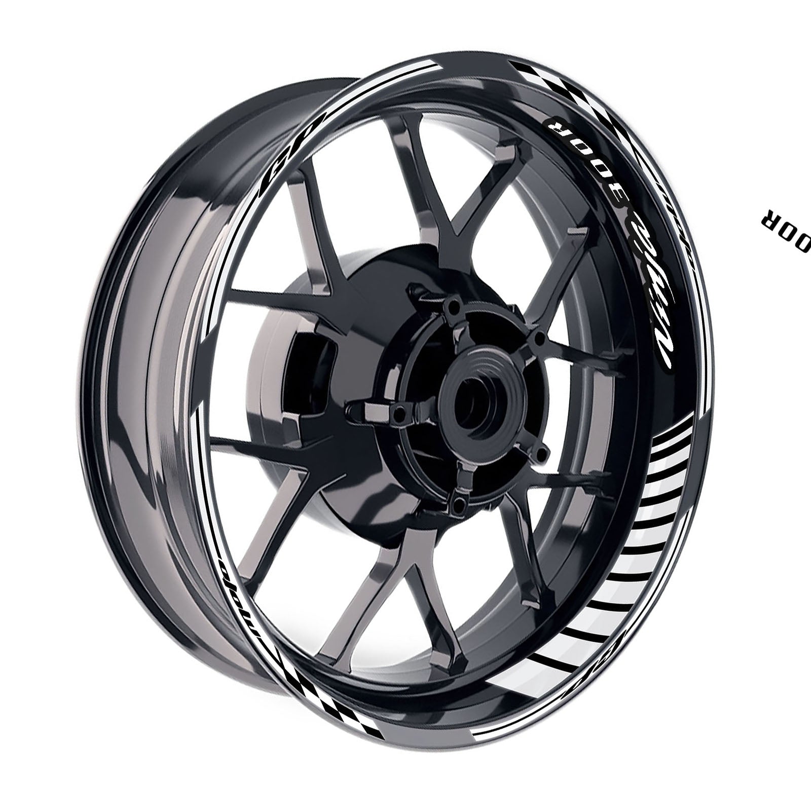 Fit Kawasaki Ninja 300R EX300 Logo GP 17 inch Rim Wheel Stickers Racing Check
