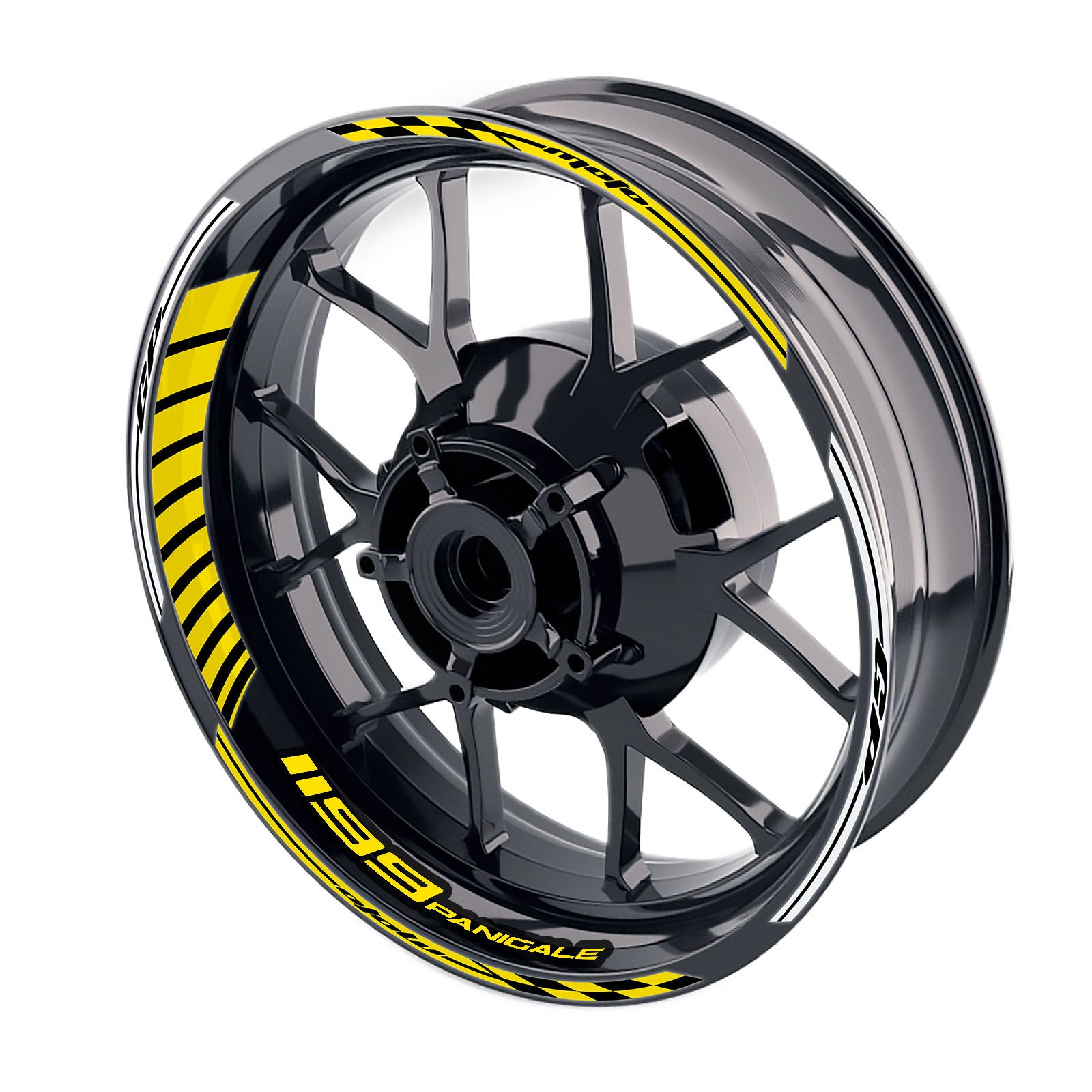 Fit Ducati 1199 Panigale Logo Moto GP Stripe 17 inch Wheel Rim Sticker - MC Motoparts