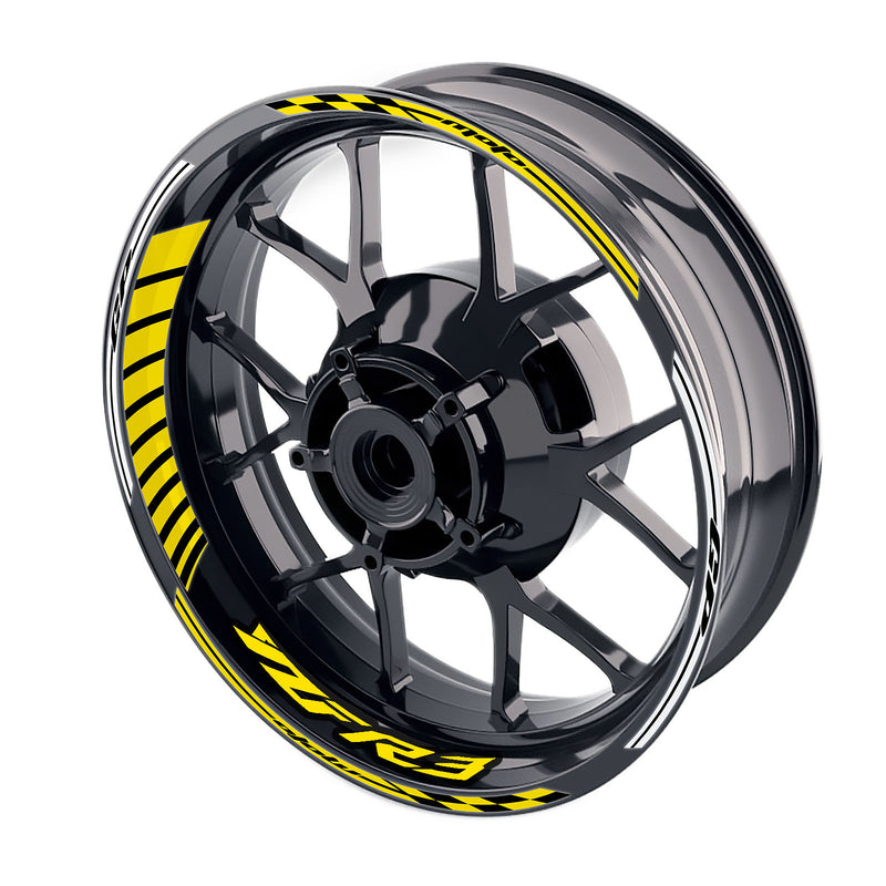Fit Yamaha YZF R3 Logo Moto GP Stripe 17 inch Wheel Rim Sticker - MC Motoparts