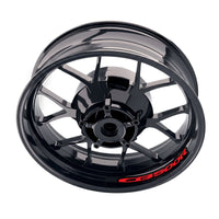 Honda CB500R wheel stickers set by StickerBao, featuring red rim decals on inner rims for bike model customization.