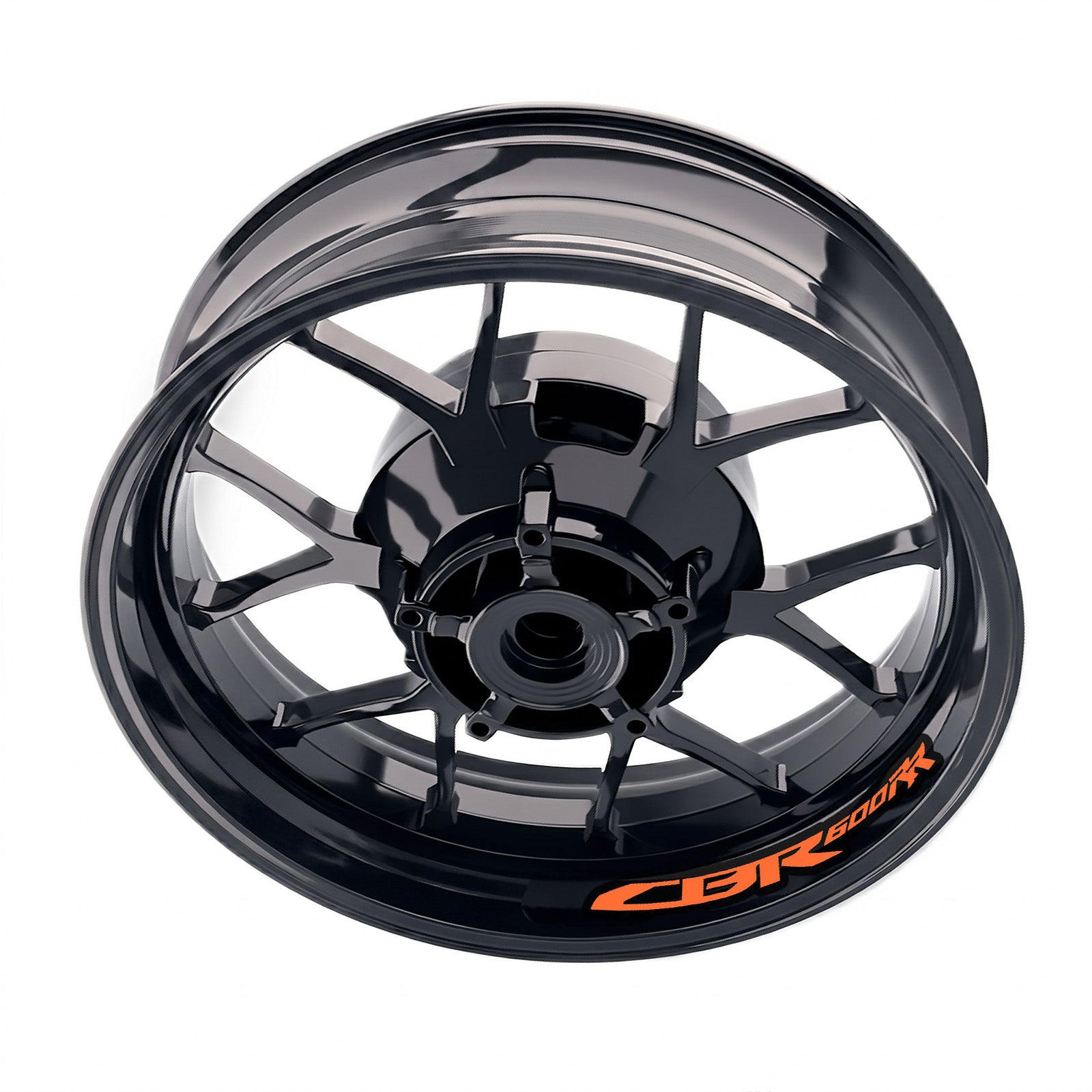 Honda CBR600RR wheel rim sticker set by StickerBao, orange bike model-specific decals for inner rim customization.