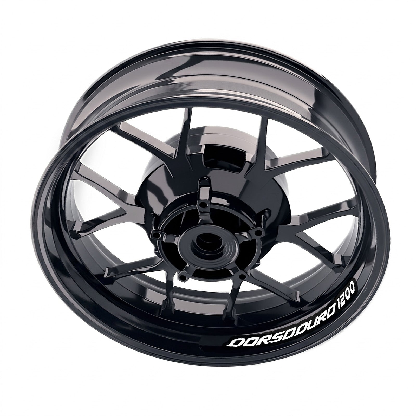 Aprilia DORSODURO 1200 wheel rim sticker set by StickerBao, bike-specific decals for stylish rim customization