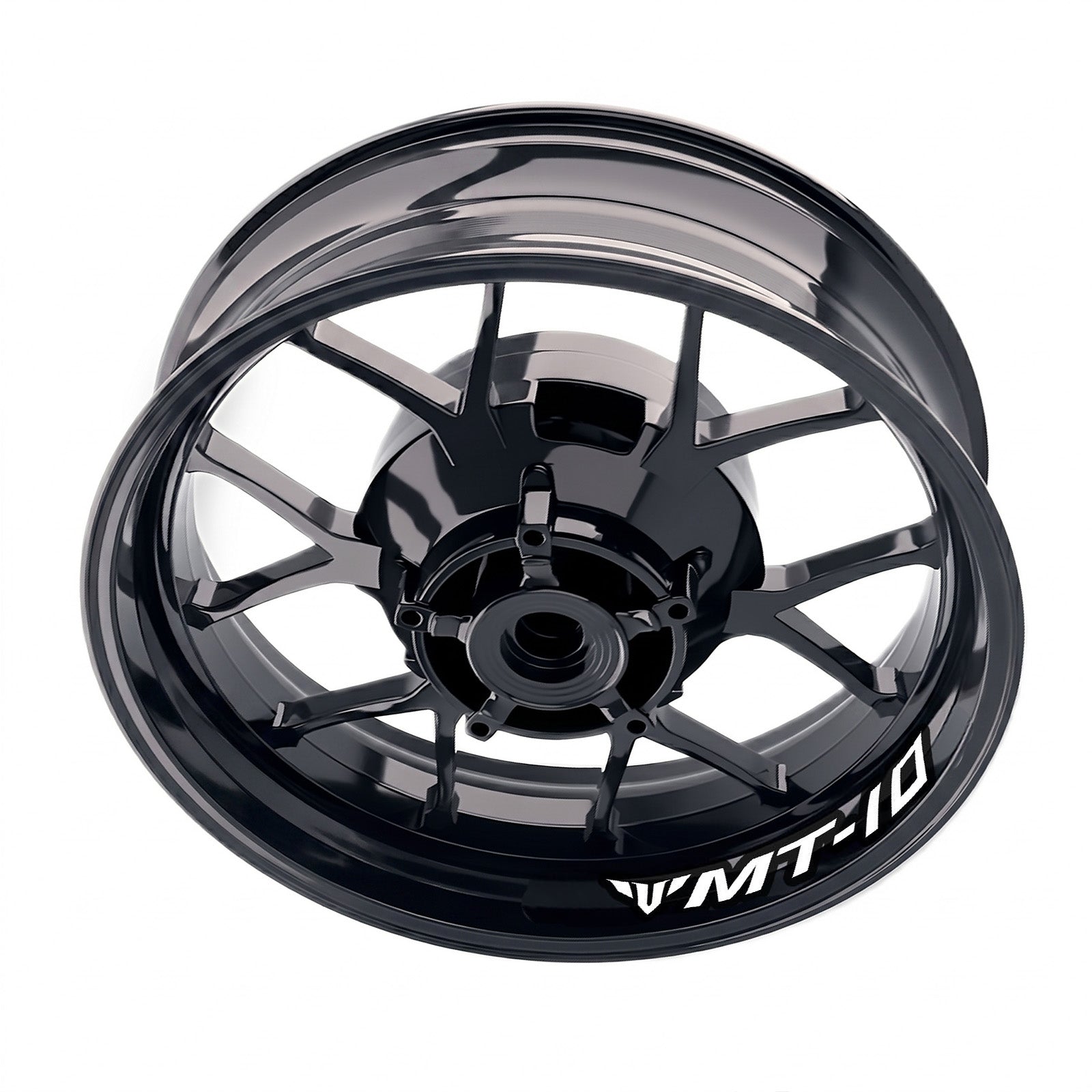 Yamaha MT10 inner rim sticker set by StickerBao, wheel decals with model-specific design on bike wheel rim.
