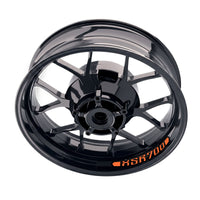 Yamaha XSR 700 inner rim sticker set by StickerBao, orange wheel decals for bike model-specific rim decoration.