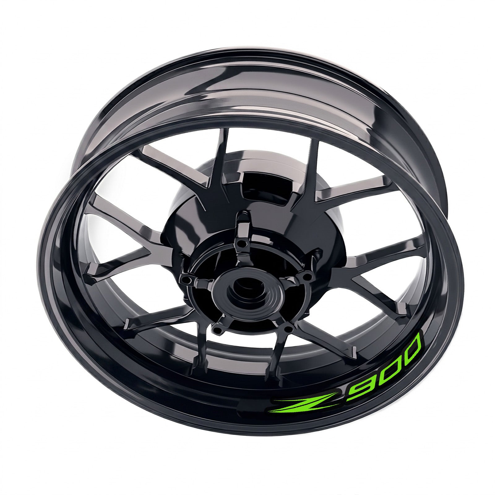 Kawasaki Z900 inner rim sticker set by StickerBao, bike-specific wheel decals for enhanced rim appearance.