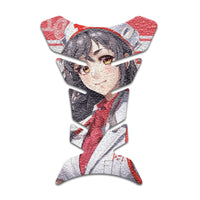 Gas Tank Sticker Motorcycle Tank Pad Protector Anti Slip Fish Bone Anime Artistic - MC Motoparts
