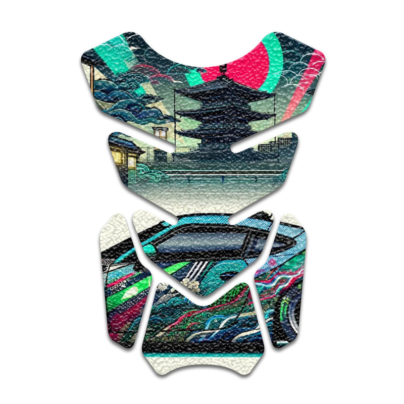 Gas Tank Sticker Motorcycle Tank Pad Protector Anti Slip Shield Vintage Wave - MC Motoparts