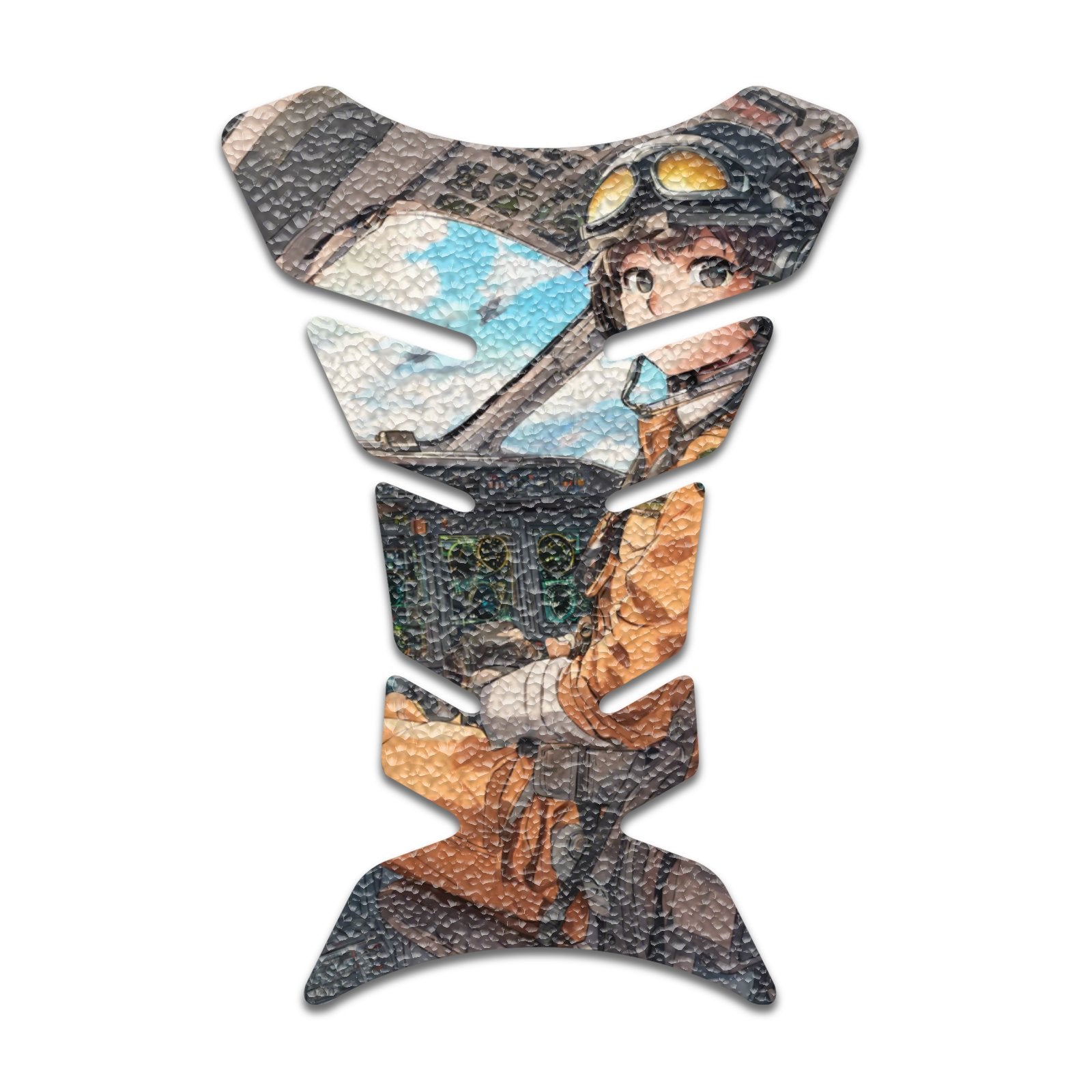 Gas Tank Sticker Motorcycle Tank Pad Protector Anti Slip Fish Bone Anime Artistic - MC Motoparts