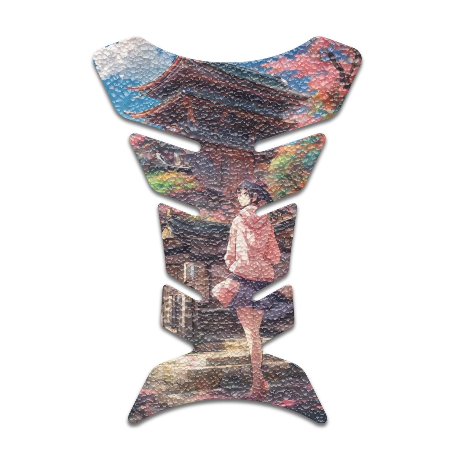 Gas Tank Sticker Motorcycle Tank Pad Protector Anti Slip Fish Bone Anime Artistic - MC Motoparts