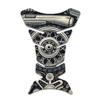 Gas Tank Sticker Motorcycle Tank Pad Protector Anti Slip Fish Bone Vintage Wave - MC Motoparts
