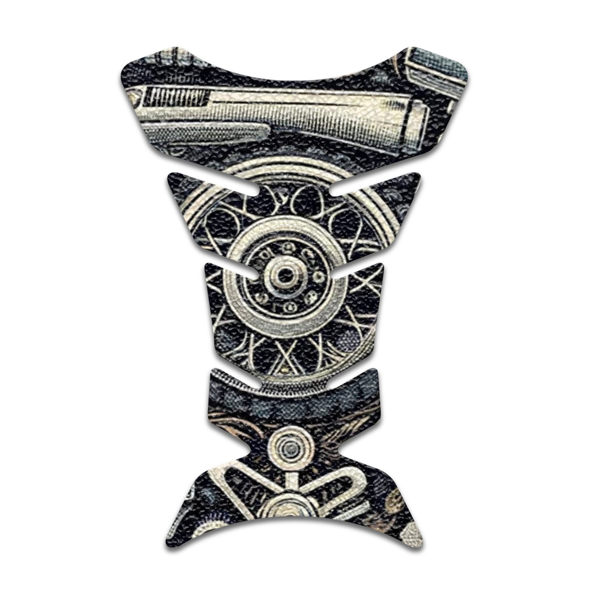 Gas Tank Sticker Motorcycle Tank Pad Protector Anti Slip Fish Bone Vintage Wave - MC Motoparts