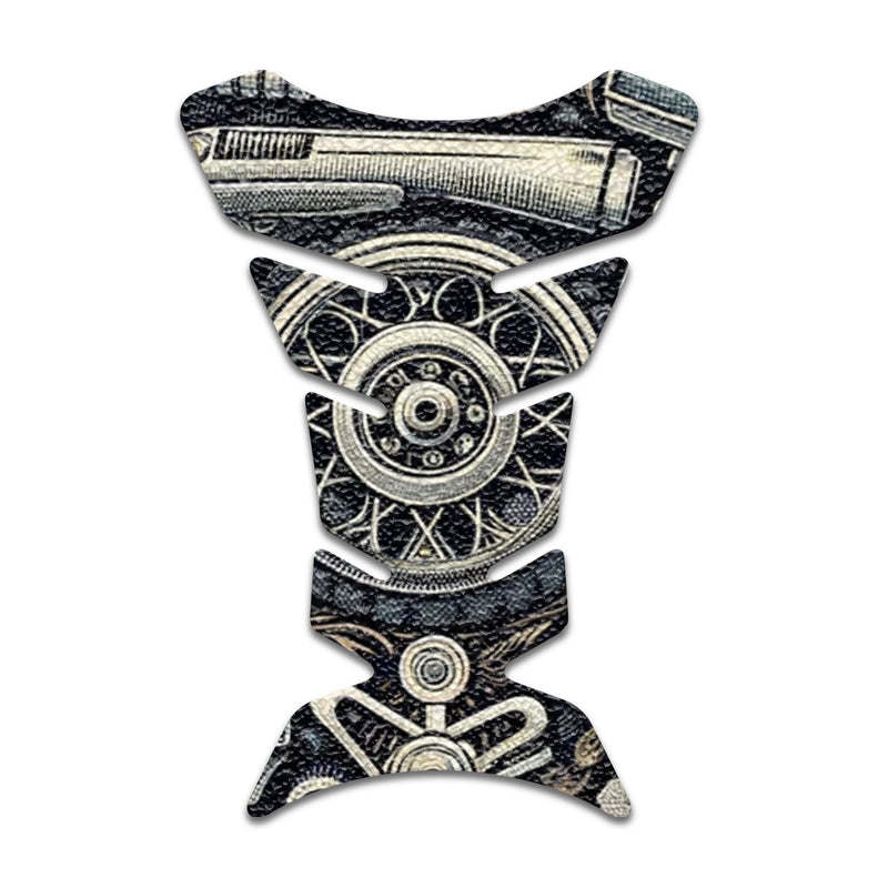 Gas Tank Sticker Motorcycle Tank Pad Protector Anti Slip Fish Bone Vintage Wave - MC Motoparts