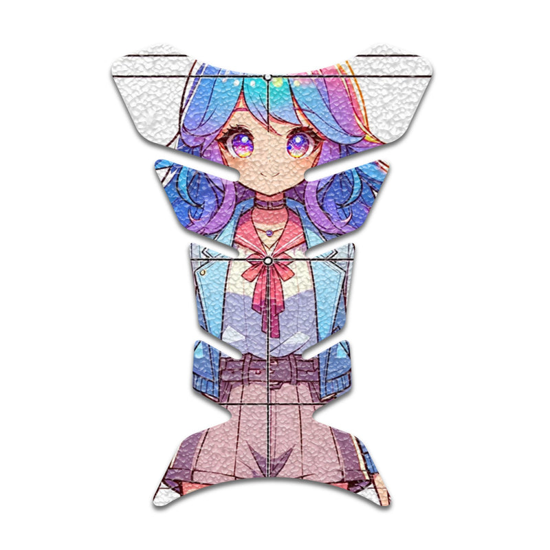 Gas Tank Sticker Motorcycle Tank Pad Protector Anti Slip Fish Bone Anime Artistic - MC Motoparts