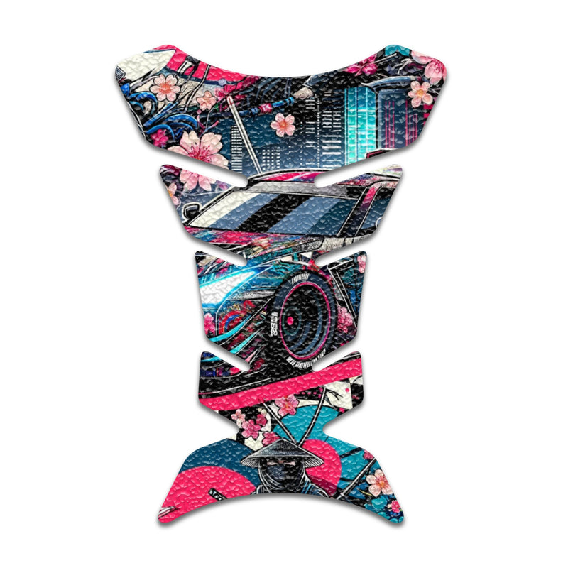 Gas Tank Sticker Motorcycle Tank Pad Protector Anti Slip Fish Bone Japanese Sci Fi - MC Motoparts