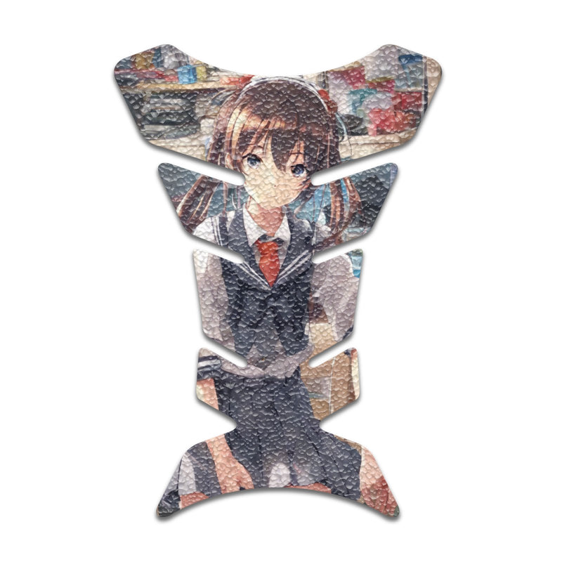 Gas Tank Sticker Motorcycle Tank Pad Protector Anti Slip Fish Bone Anime Artistic - MC Motoparts