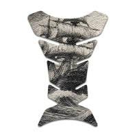 Gas Tank Sticker Motorcycle Tank Pad Protector Anti Slip Fish Bone Japanese Sci Fi - MC Motoparts