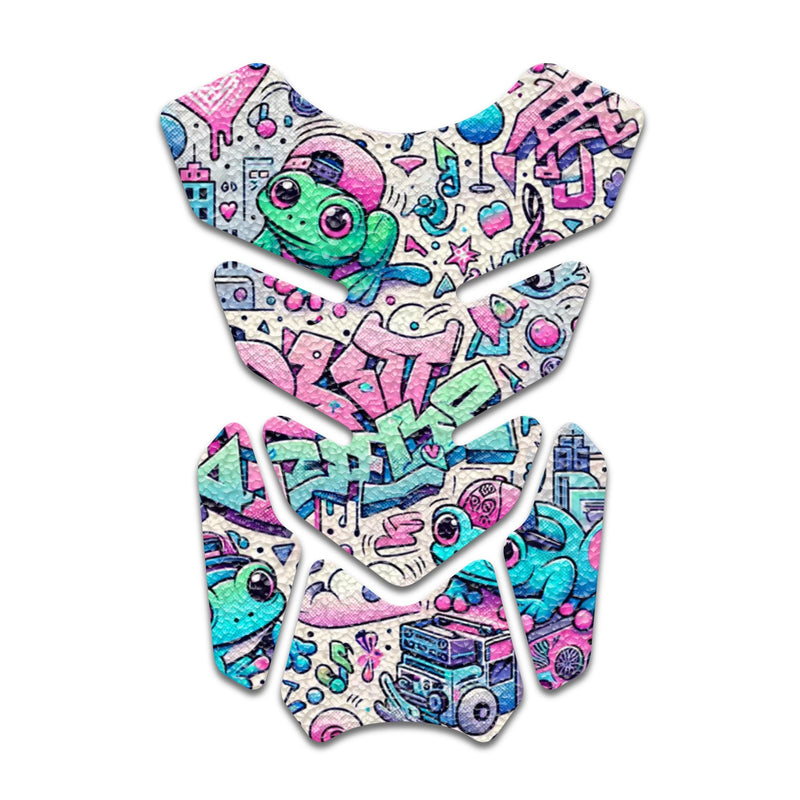 Gas Tank Sticker Motorcycle Tank Pad Protector Anti Slip Shield Neon Fantasy Art - MC Motoparts